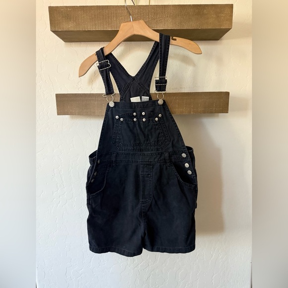 New Legends|Vintage overalls (shortalls) in solid black•••Cargo hipster style - Picture 14 of 14